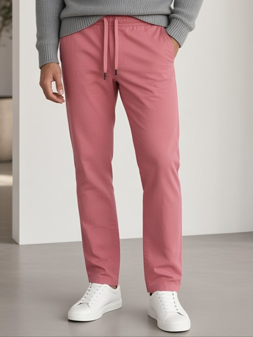 Tommy Hilfiger Men's Drawstring Joggers in Dusty Rose